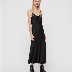 AllSaints Black Slip Dress